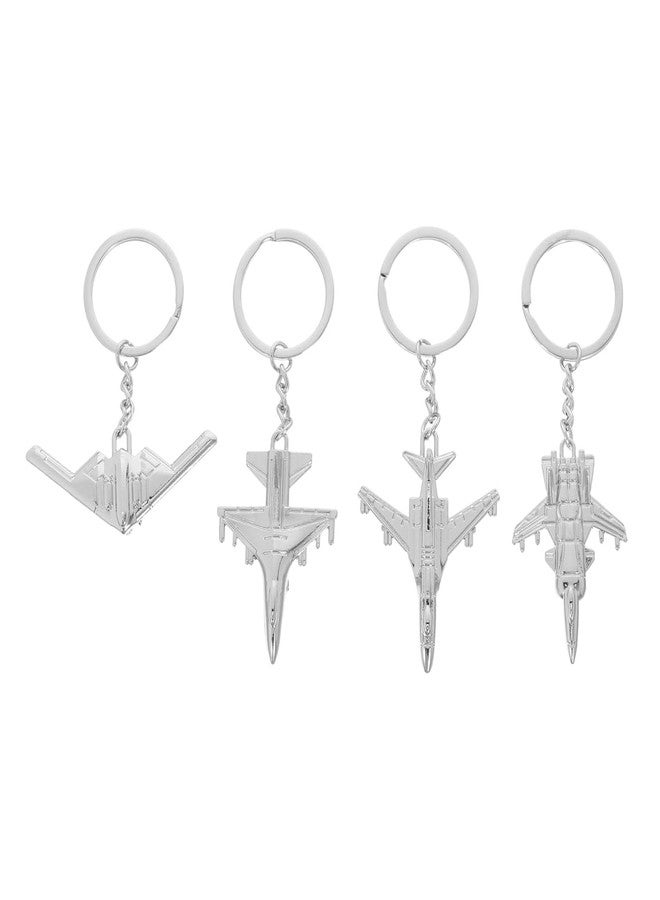 Levemolo 4pcs Airplane Keychain Warplane Creative Aircraft Shaped Pendant Lightweight Alloy Key Holder for Car Keys Backpack Bag Charm - Image 1